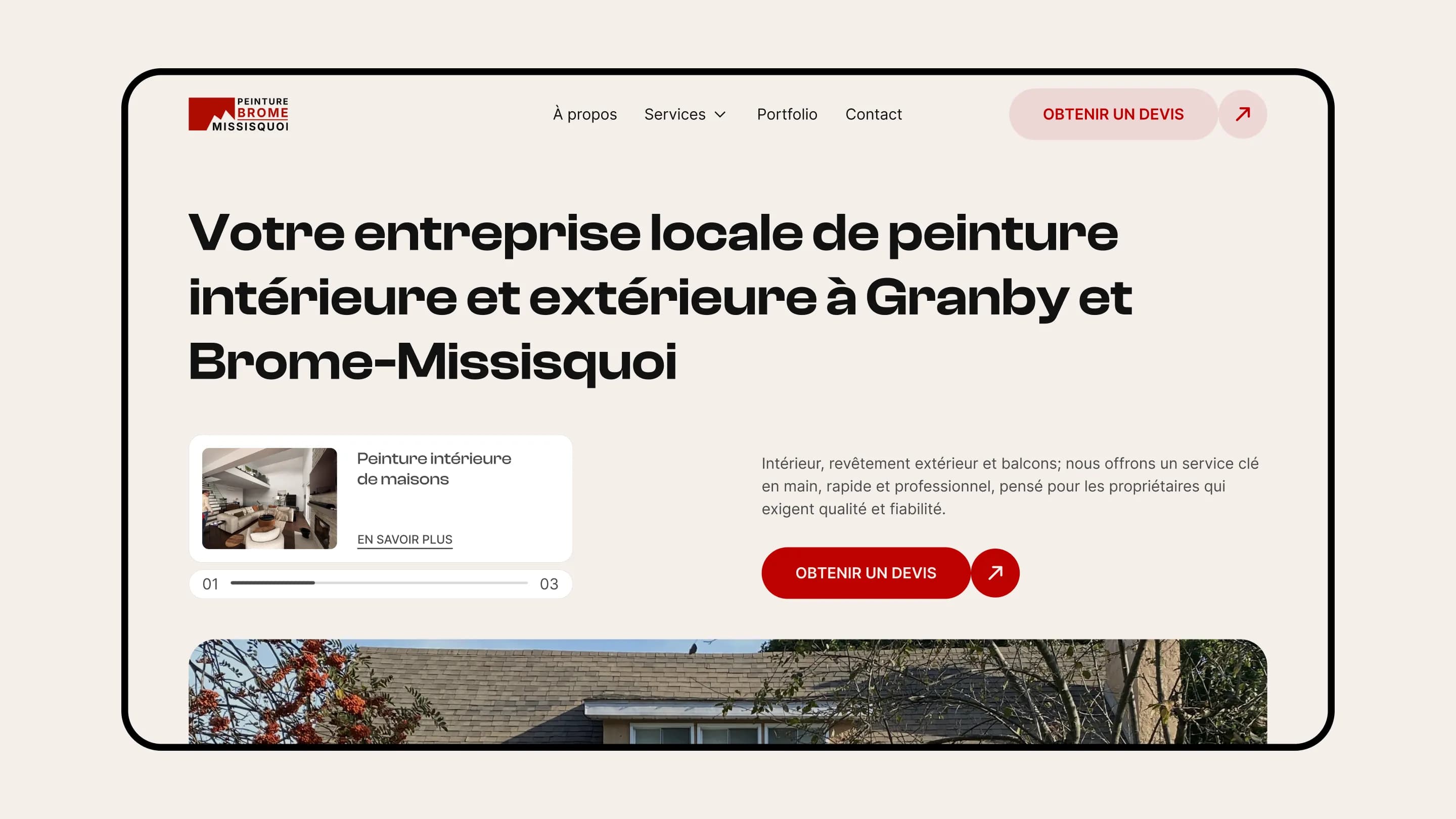 Brome Painting Business website